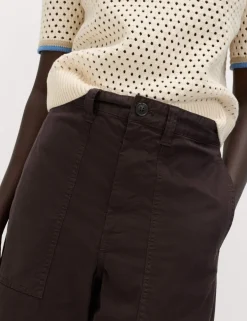 Cotton Rich Barrel Leg Trousers