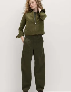 Cotton Rich Barrel Leg Trousers
