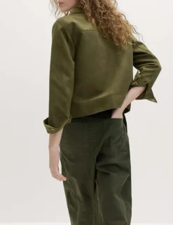 Cotton Rich Barrel Leg Trousers