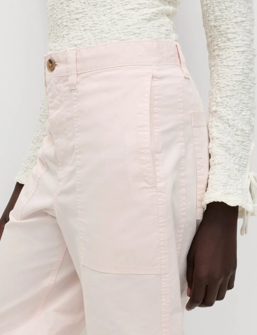 Cotton Rich Barrel Leg Trousers