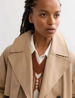 Cotton Rich Barrel Sleeve Trench Coat