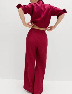Cotton Rich Beach Trousers with Linen