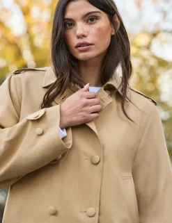 Cotton Rich Belted Cropped Trench Coat
