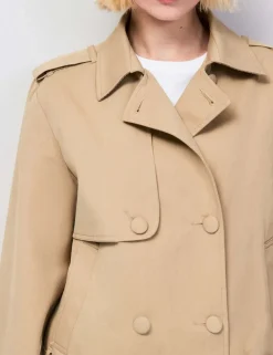 Cotton Rich Belted Cropped Trench Coat