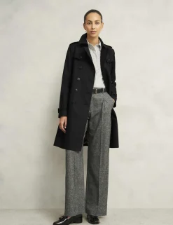 Cotton Rich Belted Double Breasted Trench Coat