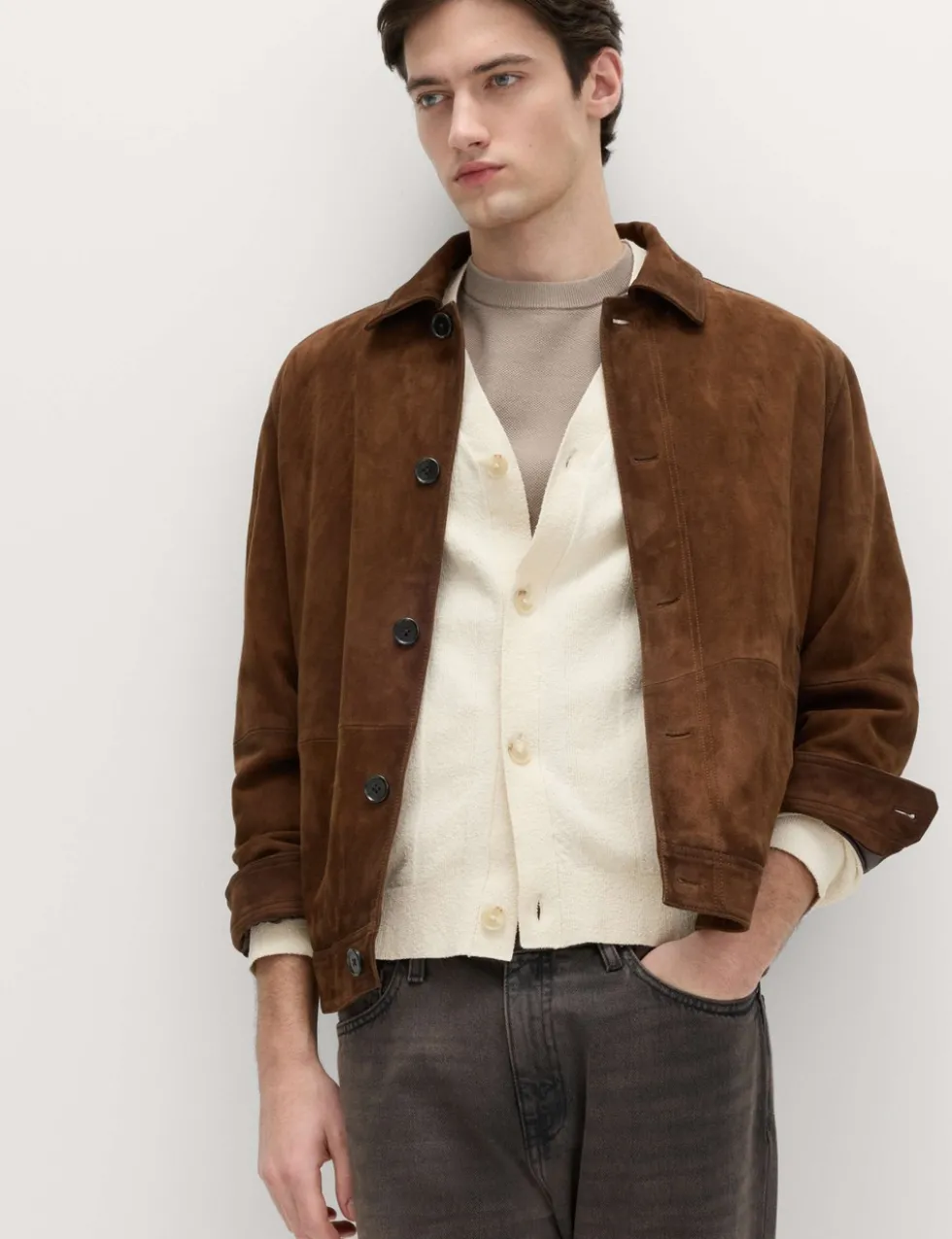 Cotton Rich Bouclé Knitted Cardigan