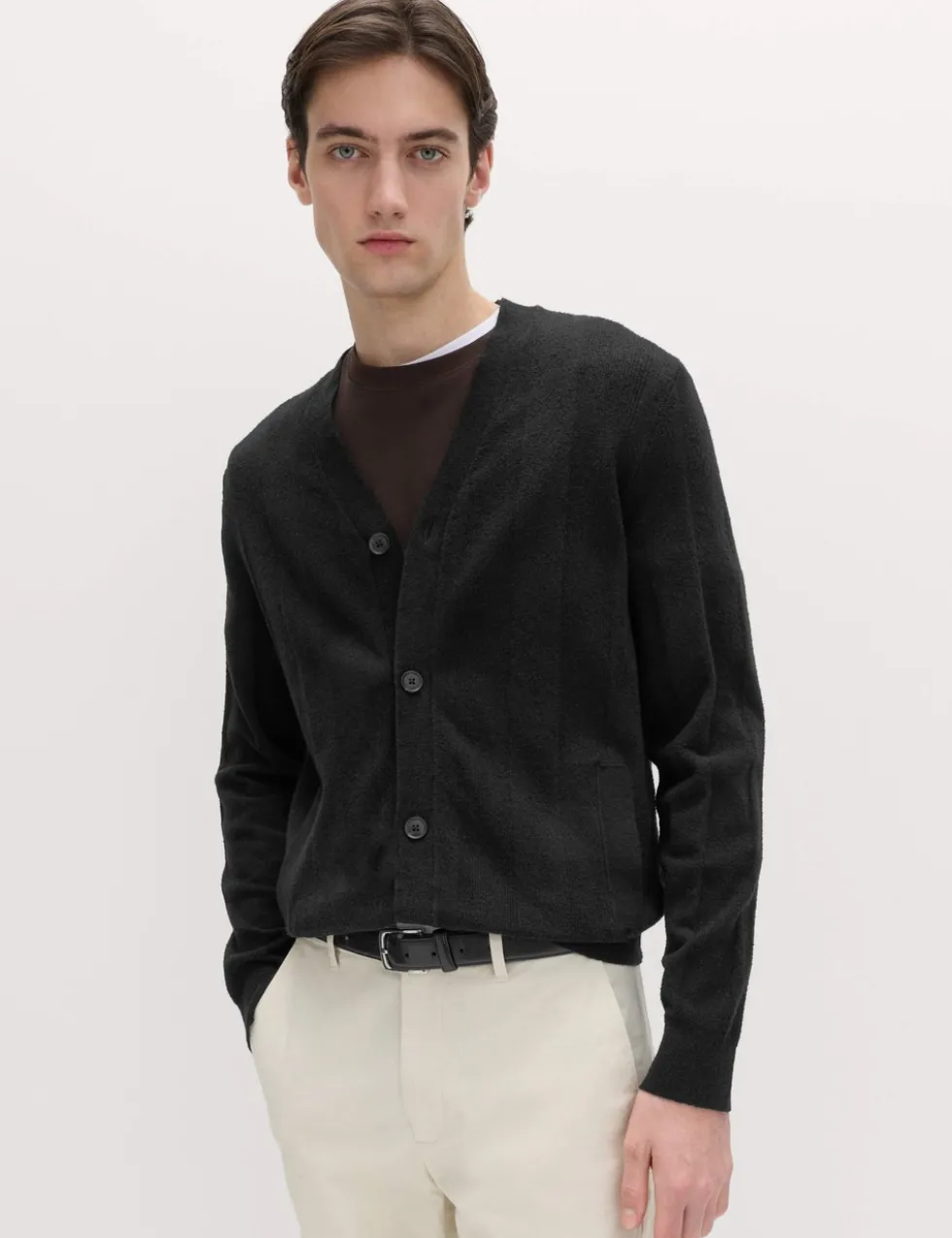 Cotton Rich Bouclé Knitted Cardigan