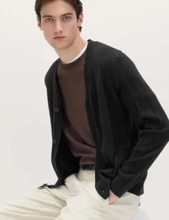 Cotton Rich Bouclé Knitted Cardigan