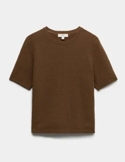 Cotton Rich Boucle Slim Fit Knitted Top