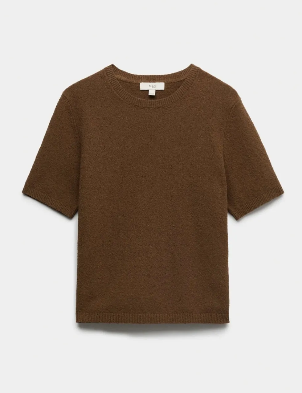Cotton Rich Boucle Slim Fit Knitted Top