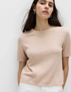 Cotton Rich Boucle Slim Fit Knitted Top