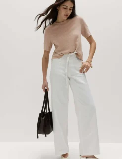 Cotton Rich Boucle Slim Fit Knitted Top