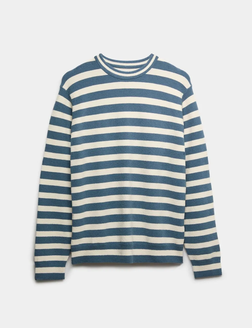 Cotton Rich Boucle Striped Crew Neck Jumper