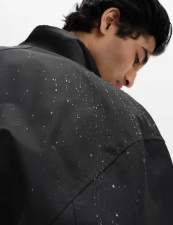 Cotton Rich Boxy Funnel Neck Bomber Jacket
