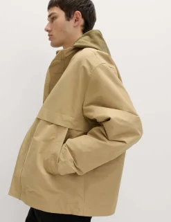Cotton Rich Boxy Funnel Neck Bomber Jacket