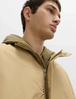 Cotton Rich Boxy Funnel Neck Bomber Jacket