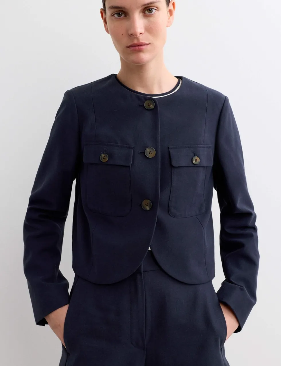 Cotton Rich Boxy Short Jacket