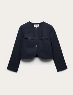Cotton Rich Boxy Short Jacket