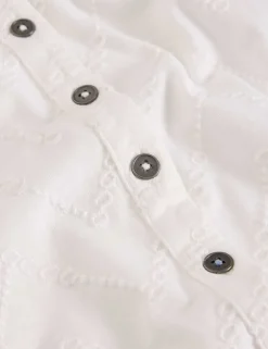 Cotton Rich Broderie Button Through Shirt