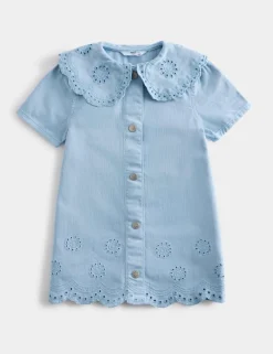 Cotton Rich Broderie Collar Dress (2-10 Yrs)