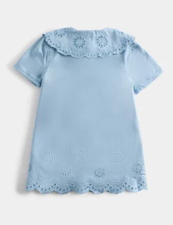Cotton Rich Broderie Collar Dress (2-10 Yrs)