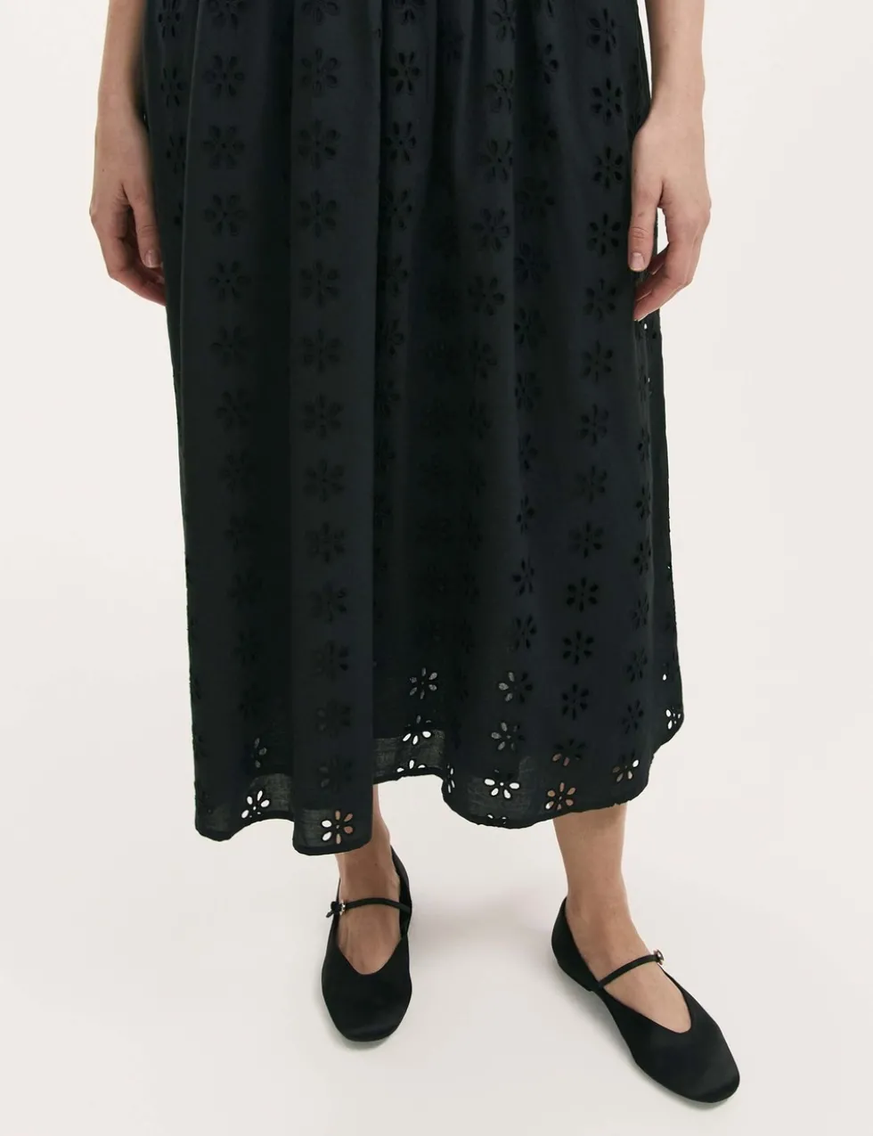 Cotton Rich Broderie Midi T-Shirt Dress