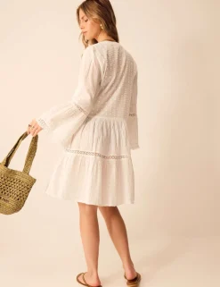 Cotton Rich Broderie Mini Beach Dress