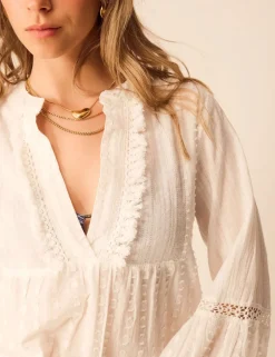Cotton Rich Broderie Mini Beach Dress