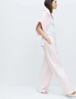 Cotton Rich Brushback Wide Leg Lounge Joggers