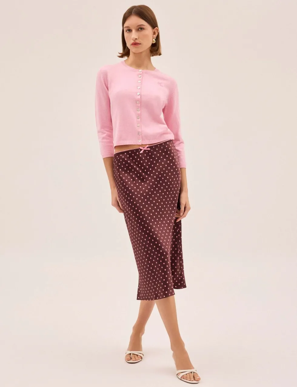 Cotton Rich Button Front Cropped Cardigan