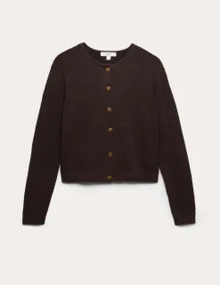 Cotton Rich Button Through Cropped Cardigan