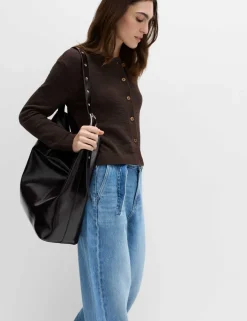 Cotton Rich Button Through Cropped Cardigan