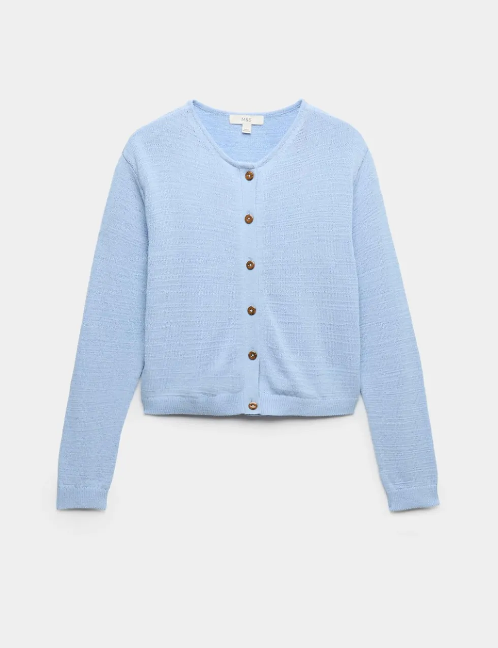 Cotton Rich Button Through Cropped Cardigan