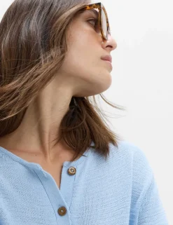 Cotton Rich Button Through Cropped Cardigan