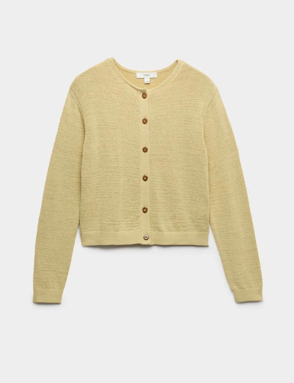 Cotton Rich Button Through Cropped Cardigan