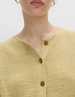 Cotton Rich Button Through Cropped Cardigan
