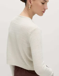 Cotton Rich Button Through Cropped Cardigan