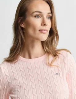 Cotton Rich Cable Knit Crew Neck Jumper