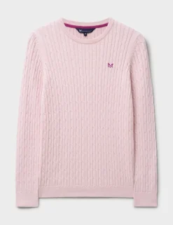 Cotton Rich Cable Knit Crew Neck Jumper