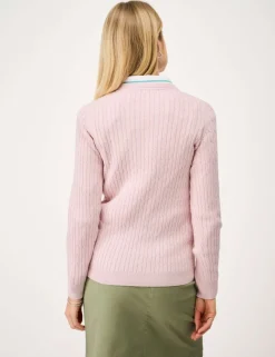 Cotton Rich Cable Knit Crew Neck Jumper