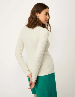 Cotton Rich Cable Knit Crew Neck Jumper