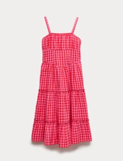 Cotton Rich Checked Maxi Dress (6-16 Yrs)