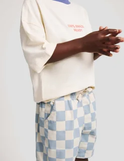 Cotton Rich Checkerboard Pull On Shorts (2-8yrs)
