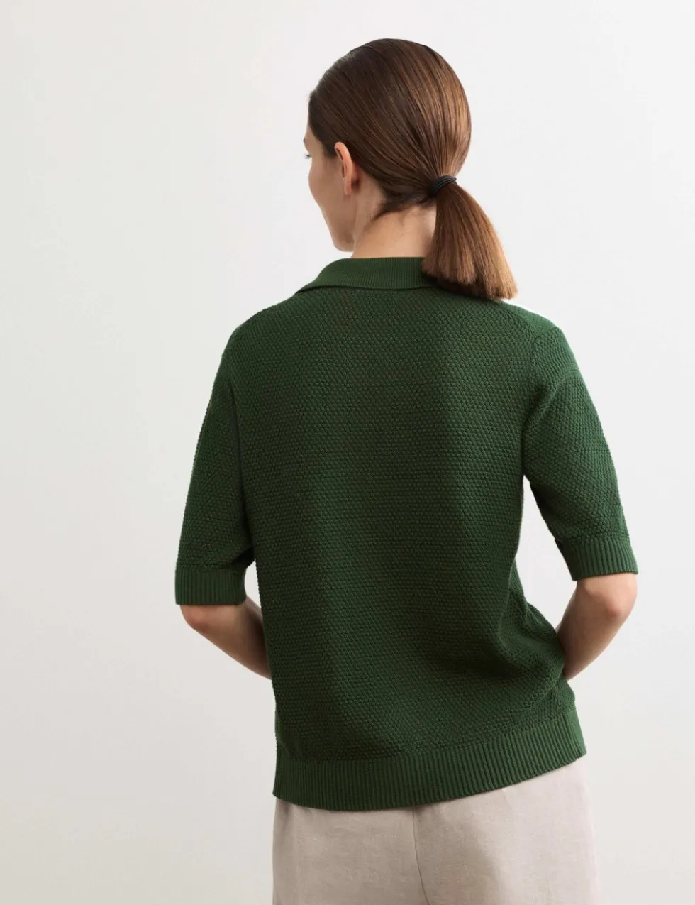 Cotton Rich Collared Cardigan with Silk