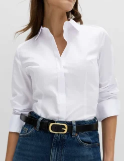 Cotton Rich Collared Fitted Shirt