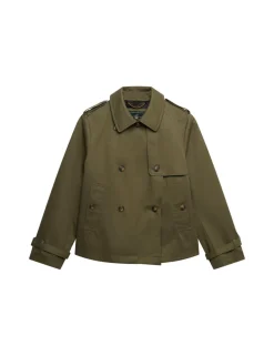 Cotton Rich Collared Short Trench Coat