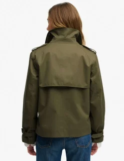 Cotton Rich Collared Short Trench Coat