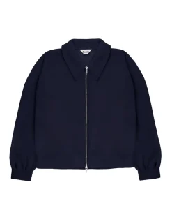 Cotton Rich Collared Sweatshirt Bomber Jacket