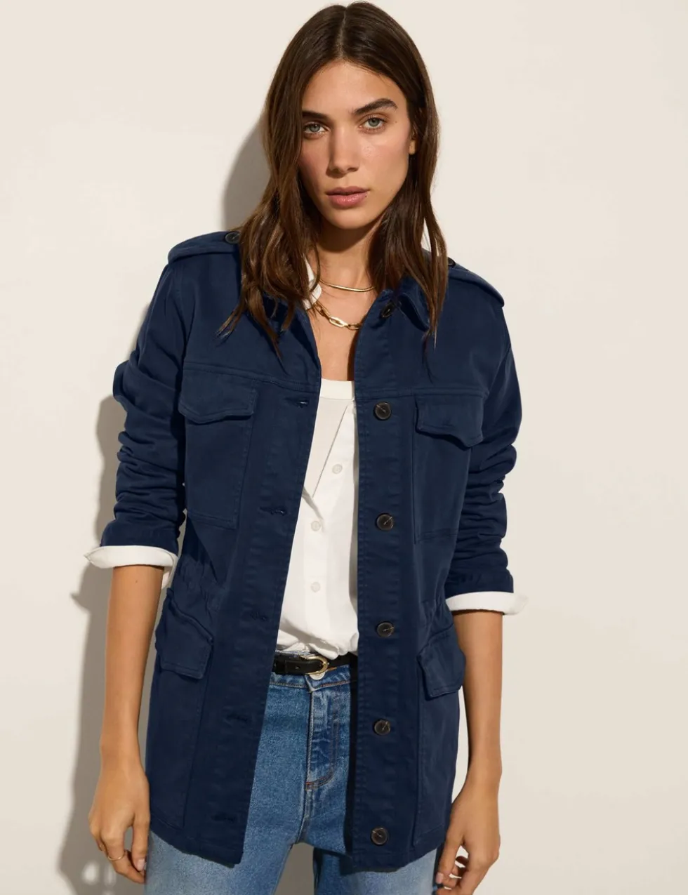 Cotton Rich Collared Utility Jacket