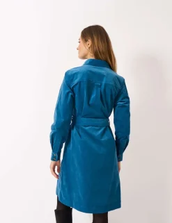 Cotton Rich Cord Belted Mini Shirt Dress